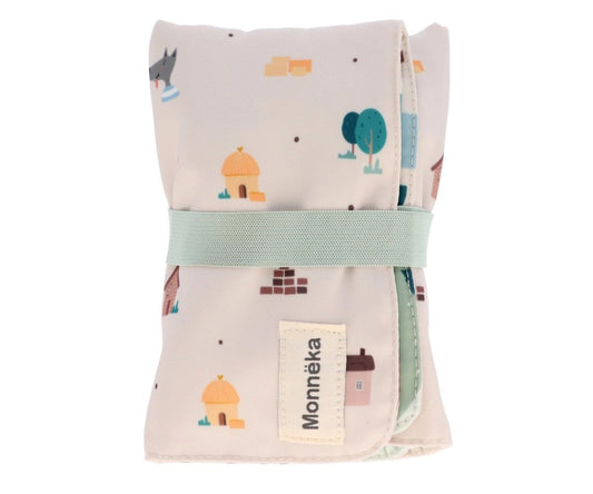 Reisespiel / Pädagogische Tischdecke „Die 3 kleinen Schweinchen“ | Kinder ab 12 Monaten