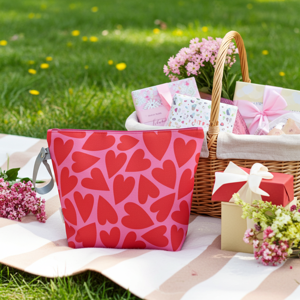 Aquabella Wetbag Herzen Pink Rot als Geschenk zum Muttertag, Geburtstag oder Valentinstag
