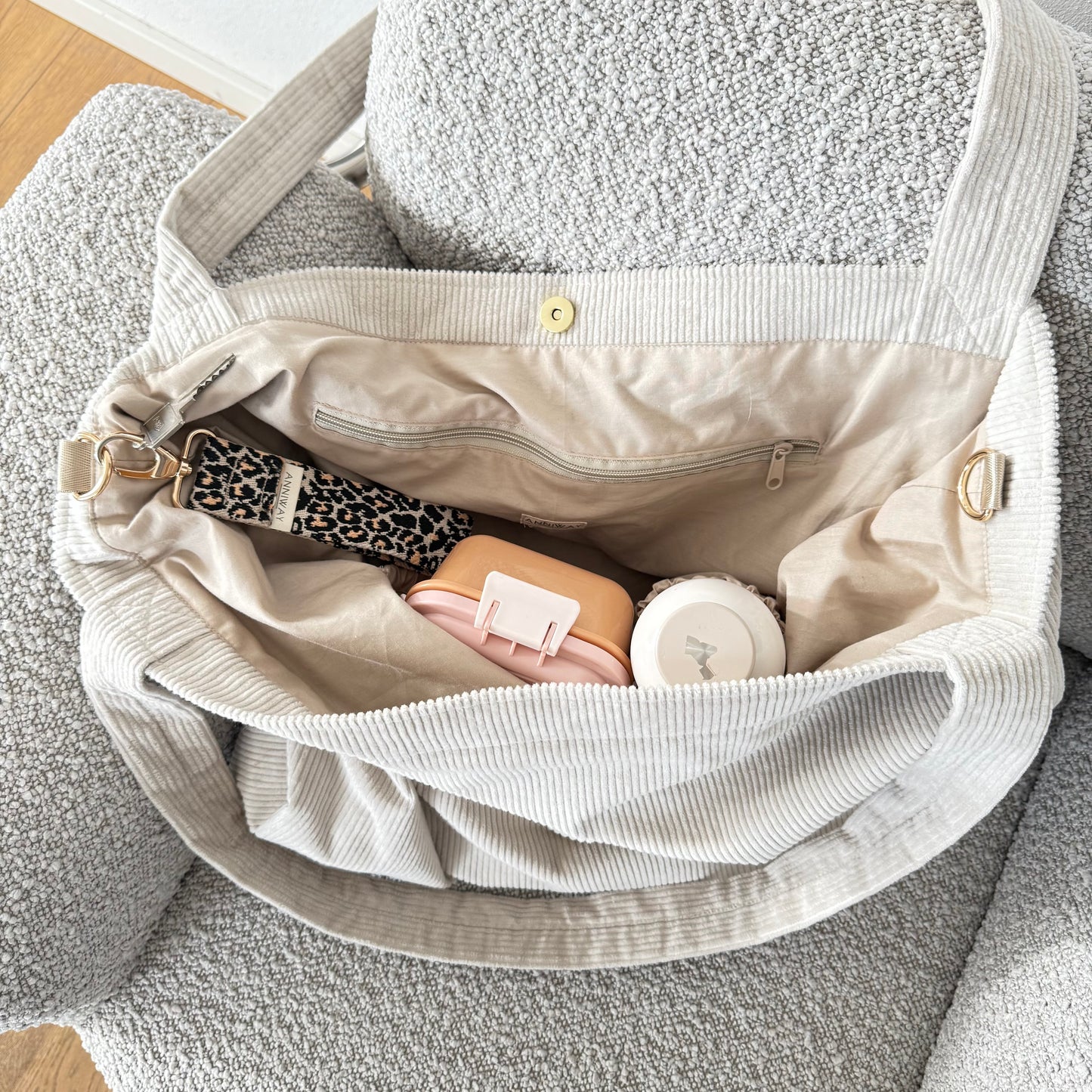 Mom Bag Cord beige ANNIWAY
