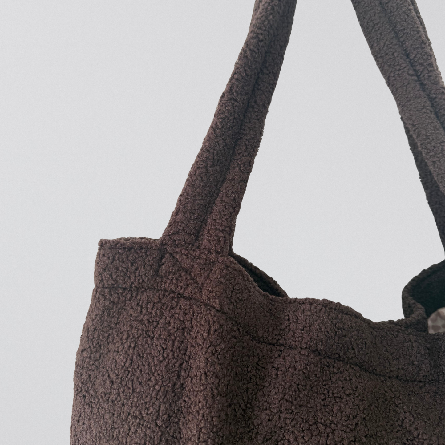 Vorbestellung! Mom Bag Teddy Bouclé – großer Shopper mit Innenfächer Damen | ANNIWAY ca. 2 Wochen Lieferzeit