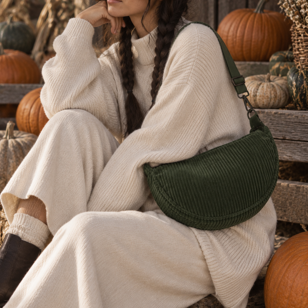 Herbst Luna Bag waldgrün Halbmondtasche