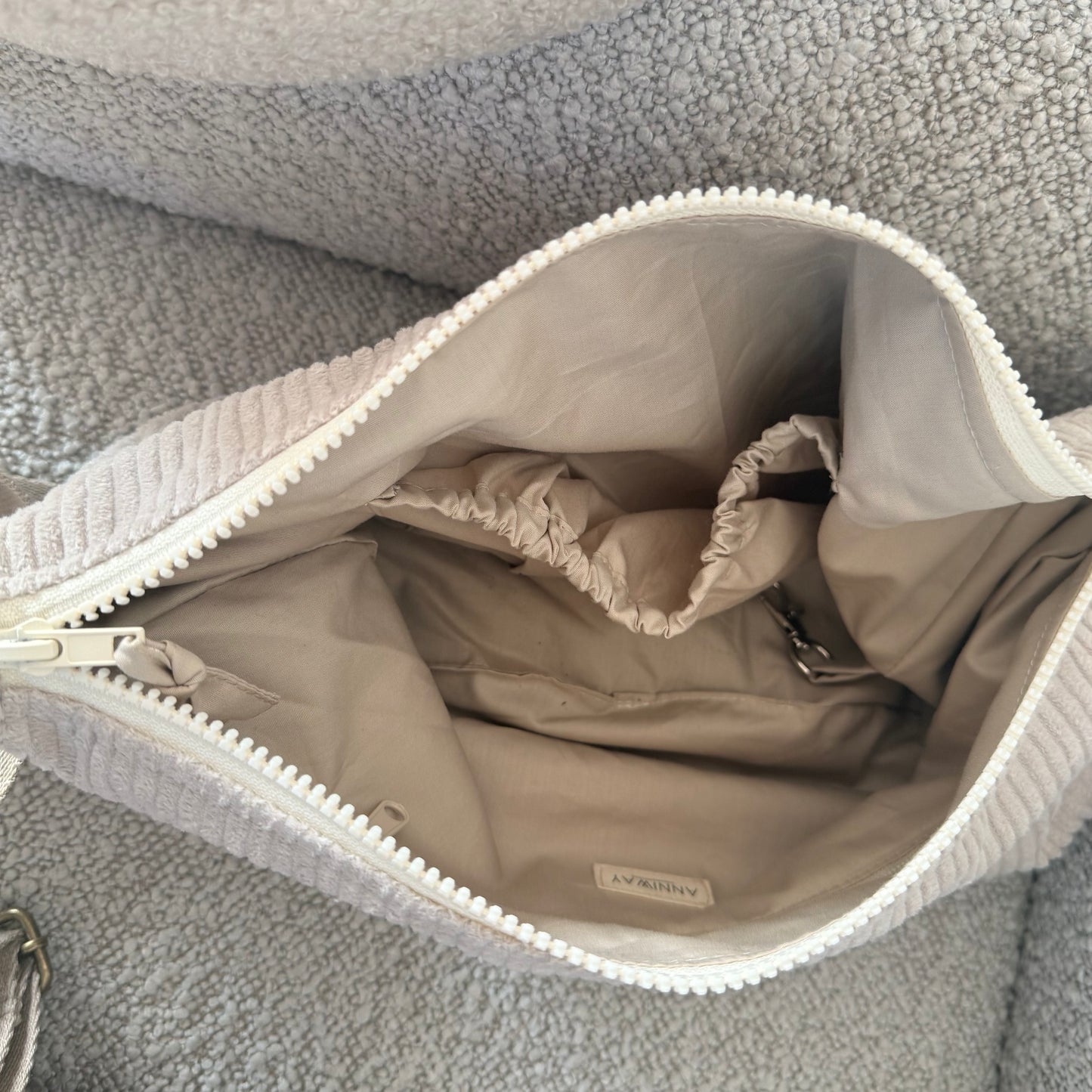 Luna Bag CORD beige GOLD Umhängetasche ANNIWAY