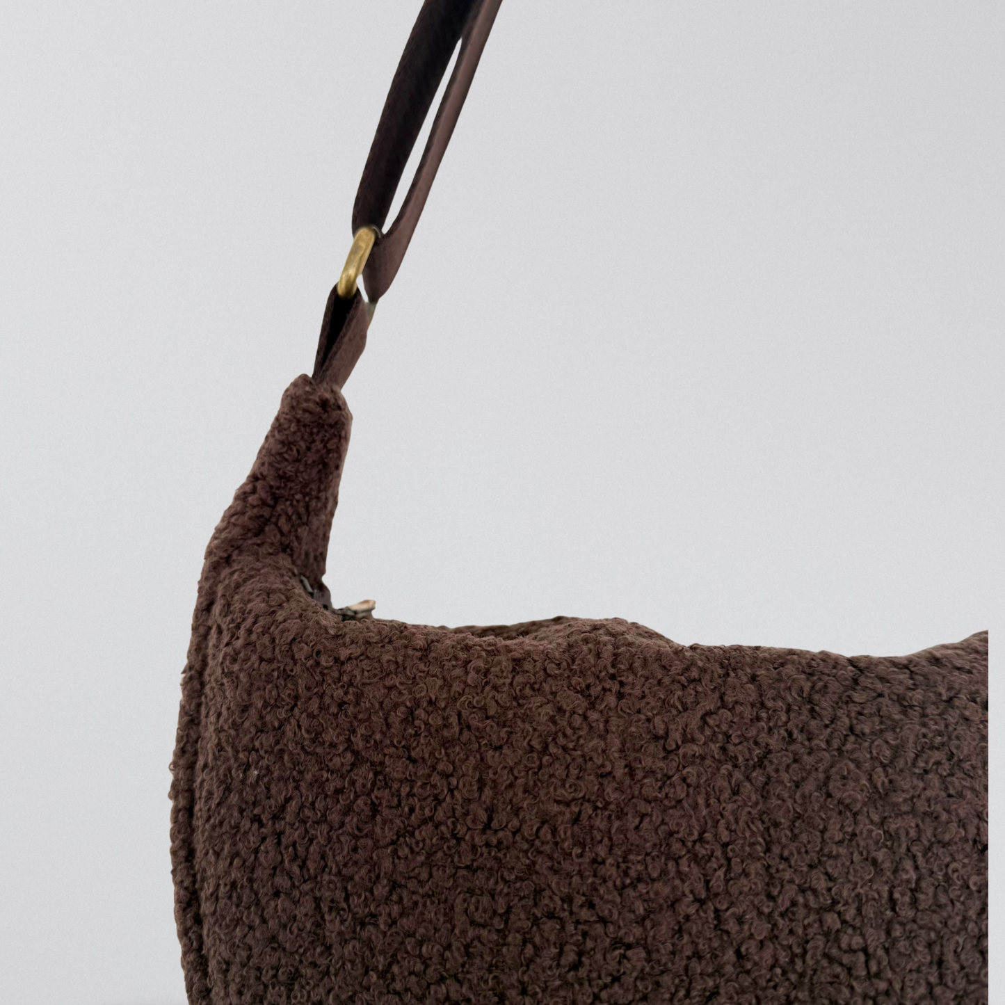 Luna Teddy dunkelbraun Boucle Detail