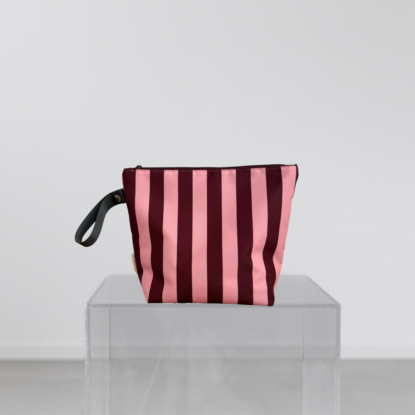 Aquabella Wetbag weinrot rosa gestreift wasserabweisende Nasstasche für Kita, Schwimmbad und Reisen von Anniway